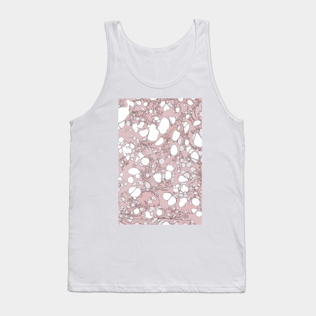 Pastel Pink White Black Bubble Paint Spilled Ink Mess Effect Tank Top by fivemmPaper